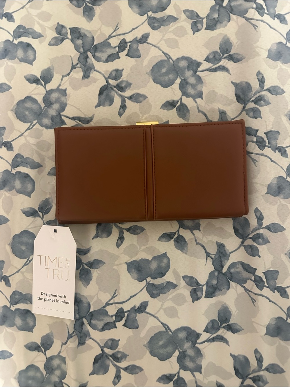 Time and Tru Brown Trifold Card Holder Wallet